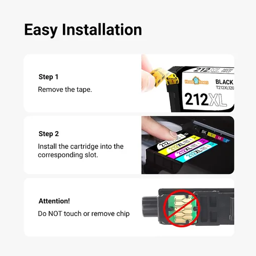 Vista 7 de Houseoftoners Cartuchos de tinta remanufacturados para Epson 212XL, repuesto de alto rendimiento para Epson 212XL Workforce WF-2830, WF-2850