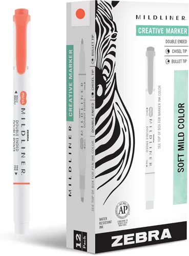 Vista 9 de Zebra Pen Mildliner - Resaltadores de doble punta, puntas anchas y finas, ideales para resaltar la Biblia, sin sangrado, suministros escolares