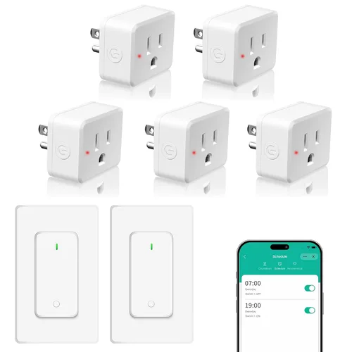 Vista 58 de NineLeaf - Enchufe de salida de control remoto, interruptor de luz de encendido y apagado inalámbrico desmontable 500FT Light Plug Decorator