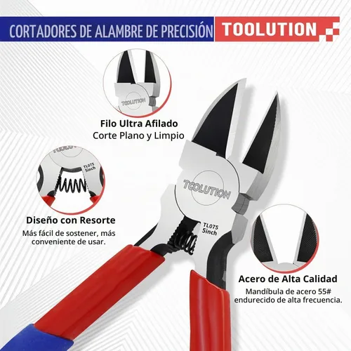 Vista 5 de Juego de alicates para electricista de 2 piezas, pelacables de 7 pulgadas y cortador de 5 pulgadas, herramienta profesional para pelar cables