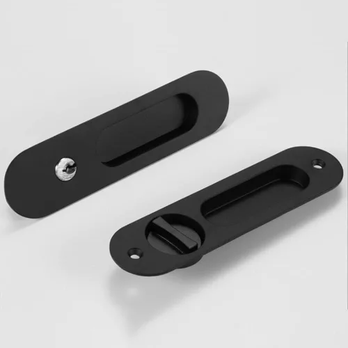 Vista 4 de Hardware de bloqueo de puerta de bolsillo de privacidad de 6.8 pulgadas, manija de bloqueo de puerta invisible con llaves, manija de puerta Negro