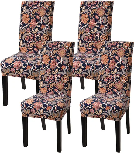Vista 16 de Fundas para silla de comedor Yisun, fundas elásticas para silla de comedor, funda protectora para silla de comedor, mezcla de poliéster, Beige