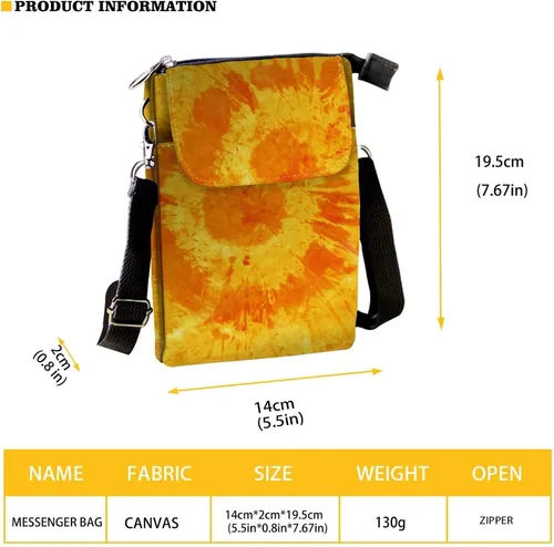 Vista 3 de Uourmeti Cartera de lona para teléfono con correa, bolso pequeño de viaje para mujer