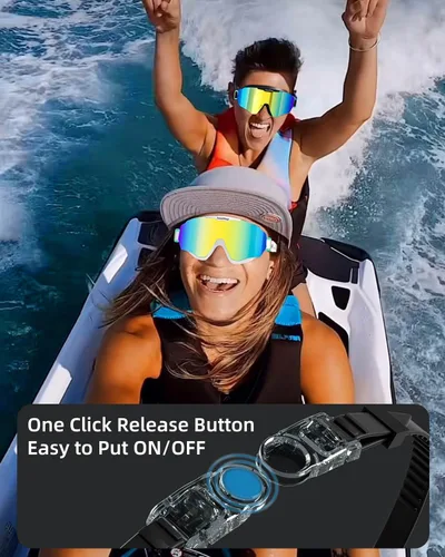 Vista 6 de Paquete de 2 gafas de natación para hombres, mujeres y adultos, marco grande, antivaho, sin fugas, protección UV HD, visión amplia, gafas