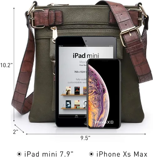 Vista 3 de Dasein Bolsos cruzados ligeros para mujer, de cuero vegano suave, bolso de mensajero, bolso de hombro, bolso de viaje