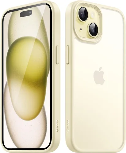 Vista 6 de JETech Funda mate para iPhone 15 de 6.1 pulgadas, a prueba de golpes, protección contra caídas de grado militar, cubierta trasera translúcida Negro