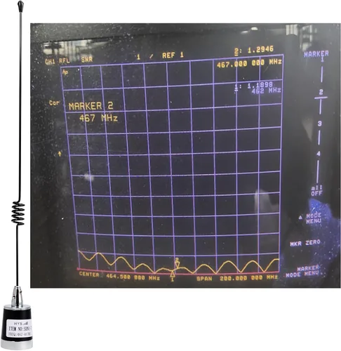 Vista 2 de HYS Pretuned GMRS UHF Antena de radio amateur con montaje NMO NMO Bracket L Shape Fender Trunk/Hole Mount Kit, W/ Low Profile RG-58 13ft Cable
