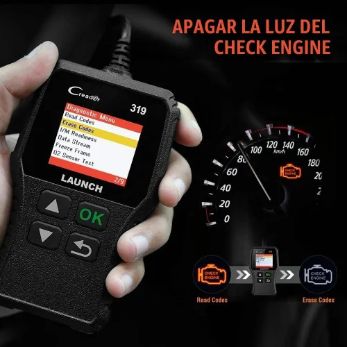 Vista 7 de Launch Lector de Código de Escáner OBD2 CR319 con Funciones Completas de Código de Revisión del Motor Negro