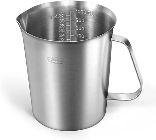 Vista 16 de Newness Juego de 2 tazas medidoras de acero inoxidable (3 marcas, incluye escala de taza/ml/onza) (2 y 3 tazas) taza medidora de metal con asa