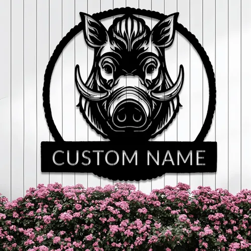 Vista 11 de Arte de pared de metal con oso grizzly de bosque, letreros personalizados con nombre de oso rugiente, decoración de pared personalizada de cabaña