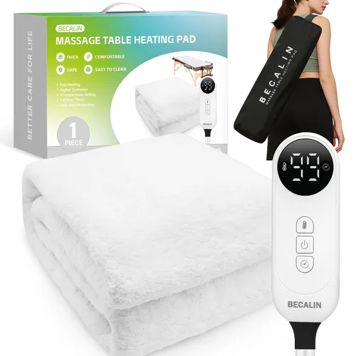 Vista 11 de Calentador de mesa de masaje, almohadilla de calefacción profesional SPA masaje cama calentador almohadillas Blanco