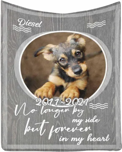 Vista 30 de InterestPrint Manta de perro personalizada en memoria amorosa de la pérdida con imágenes y nombre, regalo personalizado de recuerdo de condolencias
