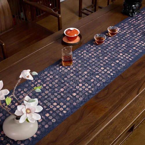 Vista 26 de Extra Long 2-Piece Table Runner Set 118, Waterproof Banquet Table Decor, Double Sided Event Cloth, Heavy Duty Tea Mat, Washable Reversible Brocade