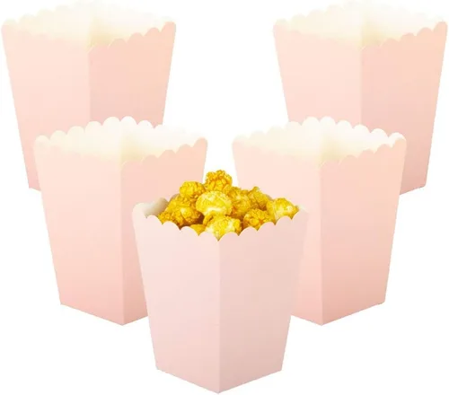 Vista 6 de Mini cajas de palomitas de maíz negras, paquete de 36 soportes desechables de papel para palomitas de maíz, recipientes para cumpleaños, bodas, Azul