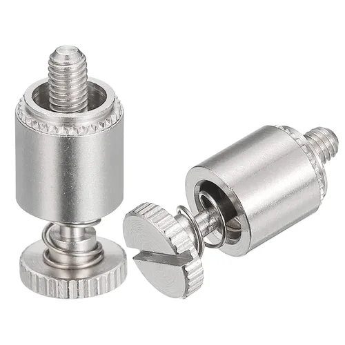 Vista 7 de uxcell 5pcs M3-0.020x0.252 in Acero inoxidable Panel Spring Screws, PFC2 cabeza moleteada resorte cargado tornillos autoclinchantes sujetadores