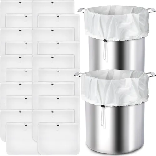 Vista 10 de Chumia Paquete de 5 Bolsas de Infusión Reutilizables Extra Grandes de 26 x 22 Pulgadas Filtros de Malla Fina para Cerveza Fría Bolsas de Colado