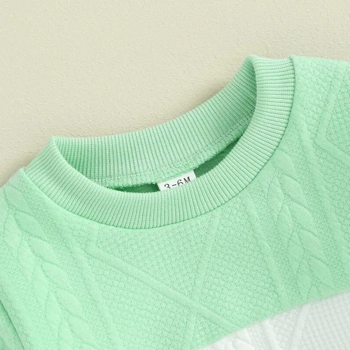 Vista 5 de MERSARIPHY Ropa de bebé para bebé, sudadera de punto para bebé, suéter de punto, pantalones largos, ropa de otoño e invierno