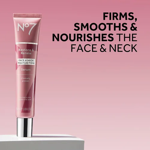 Vista 8 de No7 restaurar & Renew Face & Cuello Multi Acción Skincare sistema, pack de 1