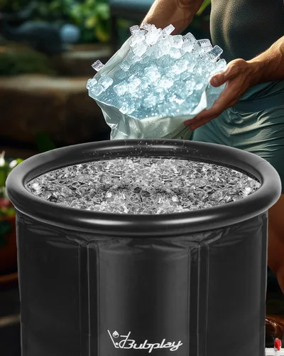 Vista 8 de XL - Bañera de hielo para atletas y adultos, bañera de hielo de 105 galones, bañera fría con cubierta para interiores y exteriores, bañera