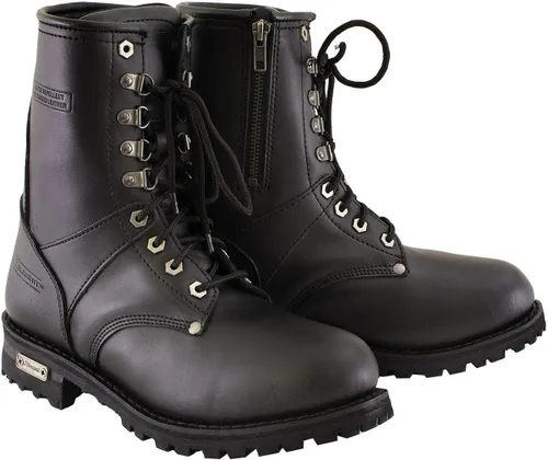 Vista 8 de Xelement 1446 Men's 'Vigilant' Black Leather Logger Boots with Inside Zipper