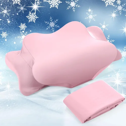 Vista 13 de Hahafelt Funda de almohada refrescante para el cuello cervical (solo funda de almohada) Funda de almohada ergonómica con cremallera, funda