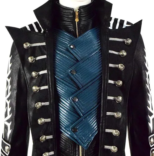 Vista 5 de Vergil DMC 5 - Chaqueta de cosplay para hombre, abrigo Virgil, chaleco para disfraz de Halloween