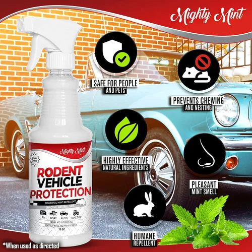Vista 2 de Mighty Mint Spray repelente de roedores de aceite de menta, 16 onzas