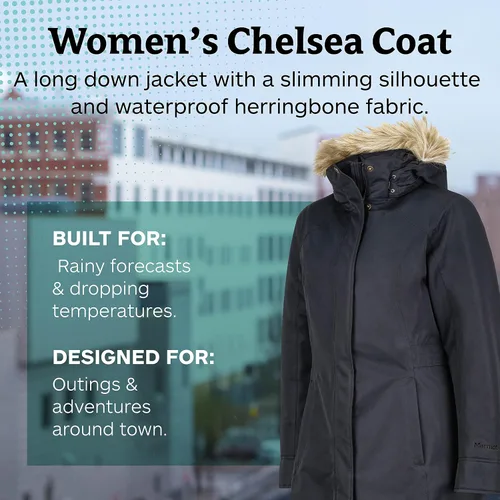 Vista 2 de Marmot Chelsea Abrigo impermeable para mujer, relleno de poder de 700