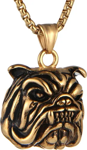 Vista 2 de AsAlways Animal Necklace for Men, with 22"+2" Rolo Chain BULLDOG