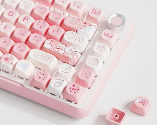 Vista 8 de SEUNKWANG EWEADN Lindas Teclas para Teclado, 111 Teclas Perfil Bun MOG, Compatibilidad Universal para Teclado 100%, 75%, 65%, 60% TKL, Sublimación