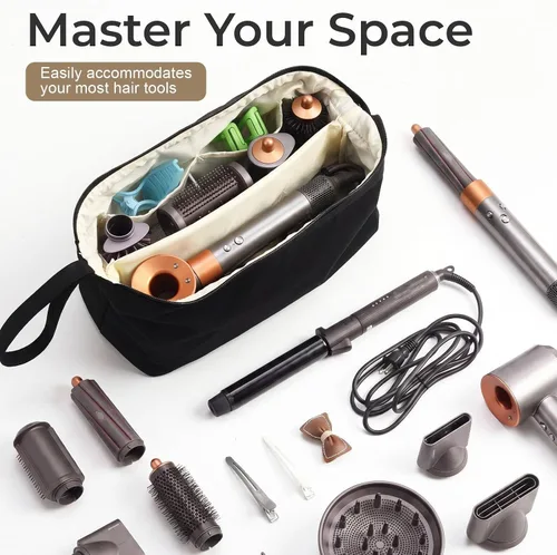 Vista 4 de Bolsa de viaje para herramientas para el cabello, compatible con Dyson Shark Flexstyle portátil, funda para secador de pelo, alisadores, rizadores