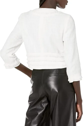 Vista 2 de Karl Lagerfeld Paris Chaqueta de Tweed con frente abierto para mujer