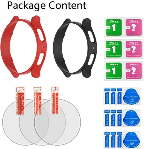 Vista 8 de SHUAXI - Protector de pantalla (3+2 unidades) compatible con Samsung Galaxy Watch 5 Pro de 1.772 pulgadas, película de vidrio templado