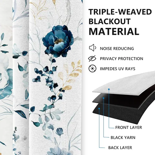 Vista 3 de Tititex Elegantes cortinas opacas de 63 pulgadas de largo, juego de 2 paneles para puerta corredera de patio, cortinas con aislamiento térmico