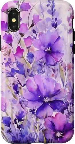 Vista 5 de Purple Lavender Flower Watercolor for Women & Girls Case for iPhone 17