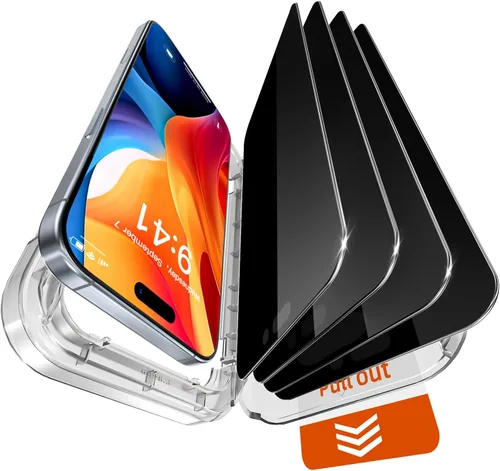 Vista 9 de X-it Paquete de 2 protectores de pantalla AR para iPhone 17 de 6.3 pulgadas con kit de alineación automática, antirreflejos, eliminación automática