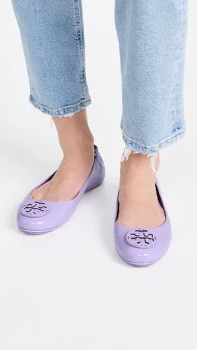 Vista 2 de Tory Burch Zapatos planos de ballet de viaje de Minnie con logotipo de cuero para mujer
