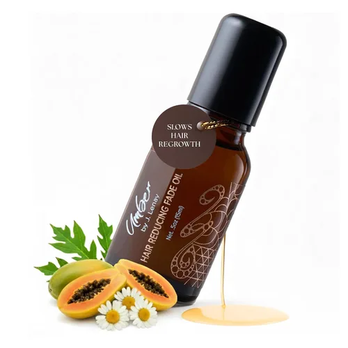 Vista 8 de Umber By J. Lenay Aceite de decoloración reductor de cabello, 0.5 onzas líquidas, reducción de vello facial para mujeres y hombres, aceite natural