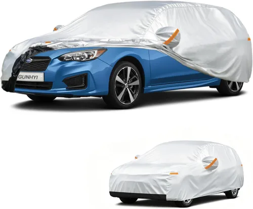 Vista 22 de GUNHYI - Funda de automóvil de 6 capas para Tesla Model 3 (2017-2025), impermeable para todo tipo de clima, protección UV contra la nieve, el sol