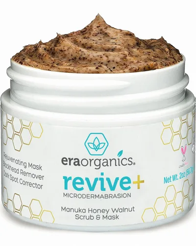 Vista 7 de Era Organics Exfoliante facial y exfoliante facial de microdermabrasión, mascarilla exfoliante de calidad de spa con miel de manuka y nuez
