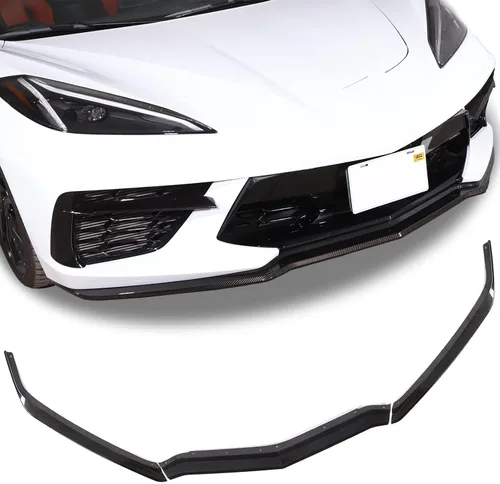Vista 7 de Alerón de parachoques delantero, difusor de alerón de barbilla, protector de ala protectora, kit de carrocería compatible con Chevrolet Corvette C8