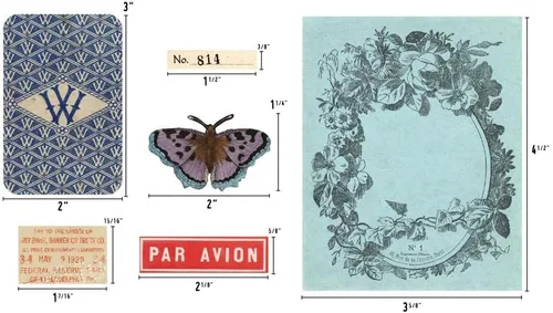 Vista 3 de Tim Holtz Idea-Ology 2023 Paleta Ephemera Pack y capas orgánicas - Paquete de 2 artículos
