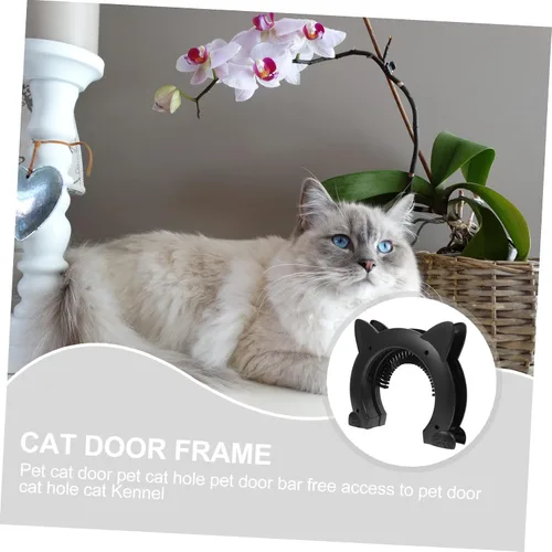 Vista 9 de Happyyami Two-Way Cat Door Brushed Design for Indoor Cat Door for Your Home