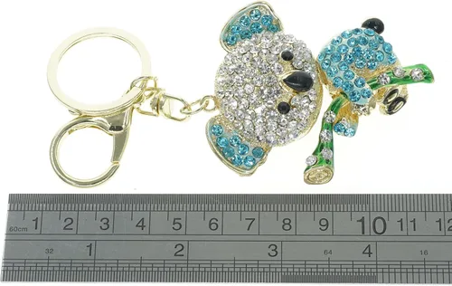 Vista 3 de Bonito y encantador oso koala con diamantes de imitación de cristal de oro con diamantes de imitación, colgante hermoso accesorio, el mejor regalo
