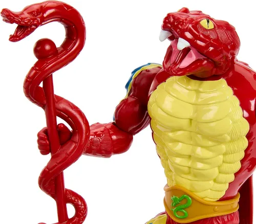Vista 4 de Masters of the Universe Origins Figura de acción y accesorio, Rise of Snake Men Rattlor, articulación y mini libro de cómics, 5.5 pulgadas