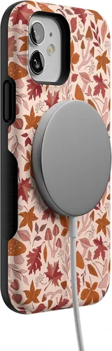 Vista 6 de Funda Casely para iPhone 12 Mini No puedo evitar enamorarme Hojas de otoño Compatible con MagSafe Diseño protector audaz