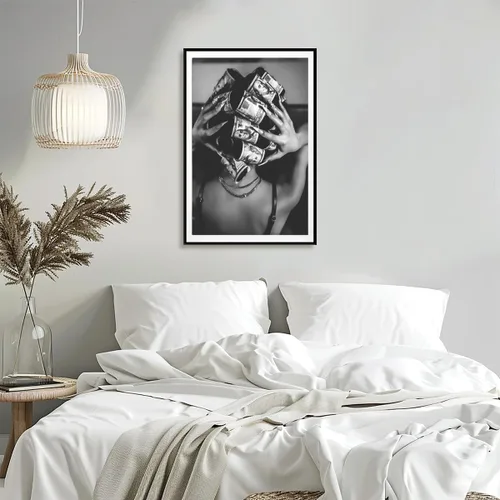 Vista 5 de Arte de pared de moda en blanco y negro, rodillos de pelo de lujo, póster de mujer negra, retro, atrevido y femenino, impresión Hypebeast