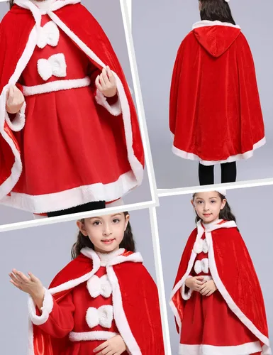 Vista 19 de Party Chili Disfraz de capa con capucha de princesa de piel para niñas