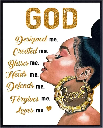 Vista 9 de Arte afroamericano - Arte negro - decoración de pared religiosa espiritual - mujeres negras - Regalos cristianos de inspiración para mujeres