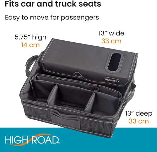 Vista 6 de High Road SeatStash - Organizador de asiento delantero para automóvil para conductor y almacenamiento de oficina con porta pañuelos y compartimentos
